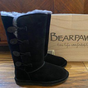 Bearpaws Lori 12 inch tall black/grey boots with NeverWet technology Size 7.5